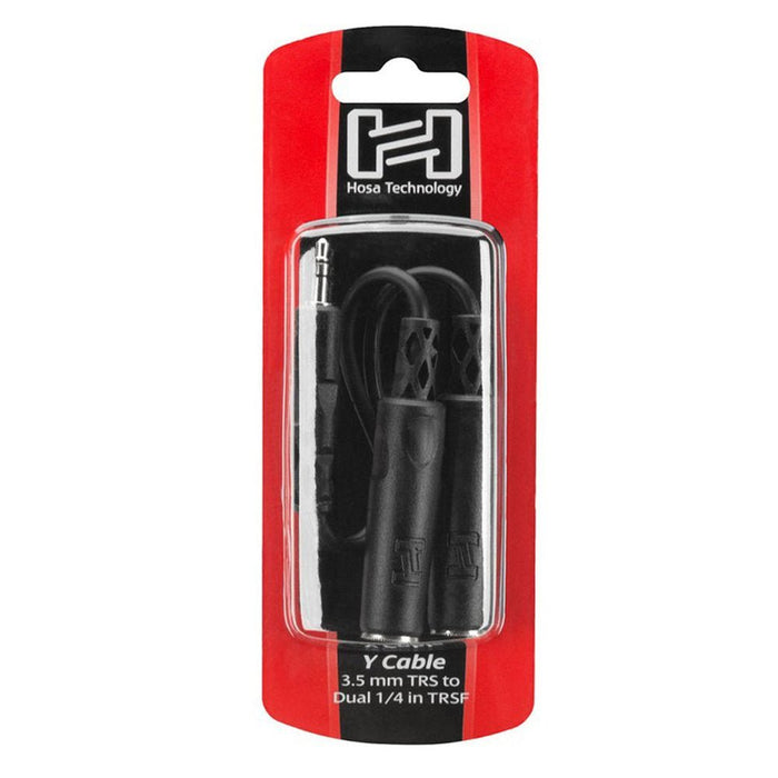 Hosa | YMP233 | Stereo Duplicate Y - Cable Adapter | 3.5mm TRS To Dual 1/4" TRS (HOS - YMP233) - Gsus4