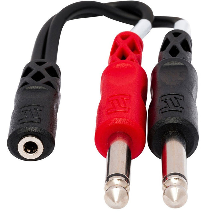 Hosa | YMP434 | Stereo Breakout Y - Calbe Adapter | 3.5mm TRS Female To Dual 1/4" TS (HOS - YMP434) - Gsus4
