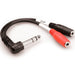 Hosa | YPM523 | Stereo Breakout Y - Calbe Adapter | RIGHT - ANGLE 1/4" TRS To Dual 3.5mm TRS Feamle (HOS - YPM523) - Gsus4