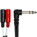 Hosa | YPM523 | Stereo Breakout Y - Calbe Adapter | RIGHT - ANGLE 1/4" TRS To Dual 3.5mm TRS Feamle (HOS - YPM523) - Gsus4