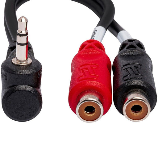 Hosa YRA-167 Right-Angle 3.5mm TRS(M) to Dual RCA(F) Stereo Breakout Adaptor Cable (HOS-YRA167) - Gsus4