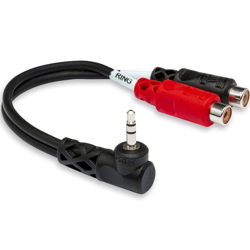 Hosa YRA-167 Right-Angle 3.5mm TRS(M) to Dual RCA(F) Stereo Breakout Adaptor Cable (HOS-YRA167) - Gsus4