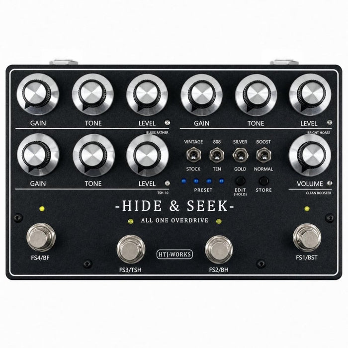 HTJ-WORKS Hide & Seek All One Overdrive 4-in-1 Overdrive Pedal (Hide-Seek-All-One) - Gsus4