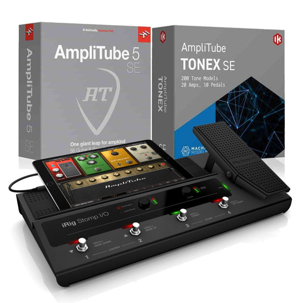 IK Multimedia iRig Stomp I/O BUNDLE w/ Amplitube 5 SE & USB Pedalboard Controller /Audio Interface