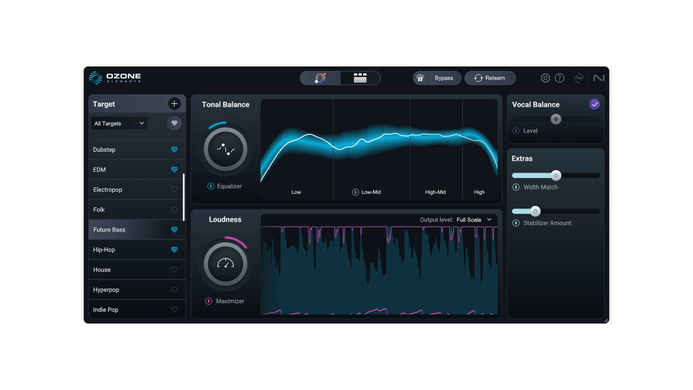 iZotope Ozone 12 Elements mastering plugin interface