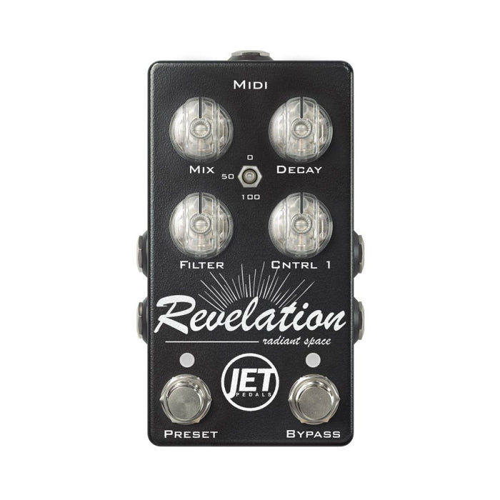 JET Pedals | REVELATION Reverb | V3 | 6 Studio Grade Reverbs w/ MIDI | Black (JET - Revelation - v3 - black) - Gsus4