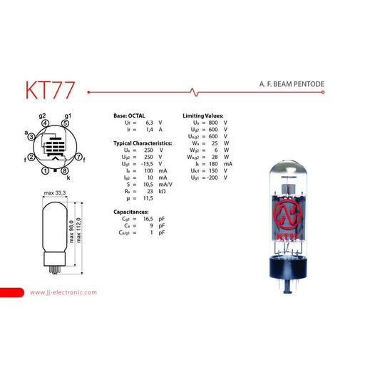 JJ Electronic KT77 Power Tube (Single) (JJKT77) - Gsus4
