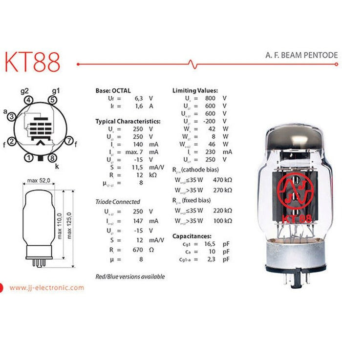 JJ Electronic KT88 Power Tubes (Matched Sixtet) (JJKT88SIXTET) - Gsus4
