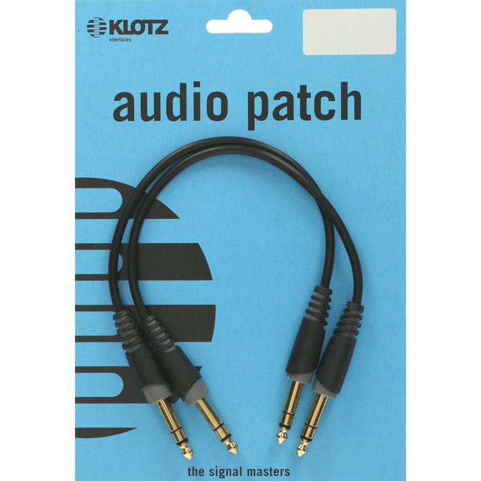 Klotz AB-JJ0030 Balanced TRS Patch Cables 30cm Straight / Straight 2 Pack