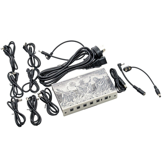 Klowra | VIRES | Universal Pedal Isolated Power Supply | High Current & Low Profile | 1x 24V EIAJ Output & 6x 9V / 500mA | w/ Built - in Universal IEC Input (Klowra-Vires-PSU) - Gsus4
