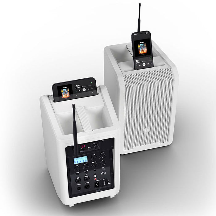 LD Systems | ANNY8 HHDB5W | Portable Loudspeaker | w/ Wireless Mic (584 - 608 Mhz) | White (LDS - ANNY8HHDB5W) - Gsus4