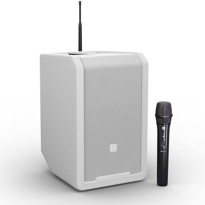 LD Systems | ANNY8 HHDB6W | Portable Loudspeaker | w/ Wireless Mic (655 - 679 Mhz) | White (LDS - ANNY8HHDB6W) - Gsus4