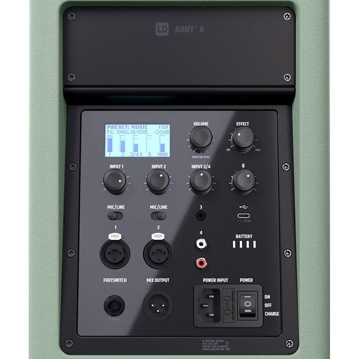 LD Systems | ANNY8 | Portable Battery - Powerered Loudspeaker | w/ Mixer & Bluetooth | Green (LDS - ANNY8GN) - Gsus4