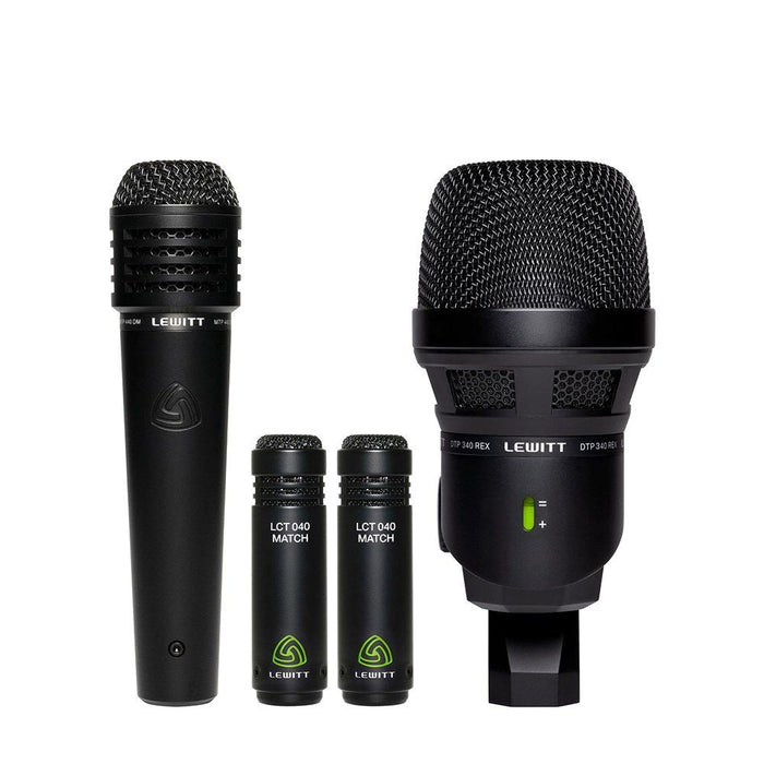 Lewitt | BEATKIT | 4 Piece Drum Microphone Kit w/ Mounts & Windscreens (58/BEATKIT) - Gsus4