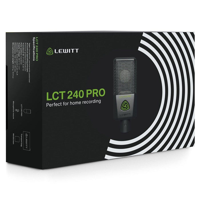 Lewitt | LCT 240 PRO Vocal Set | w/ Condenser Mic, Shock Mount, Pop Filter, Windscreen & Bag (58/LCT240PROBLACKVS) - Gsus4