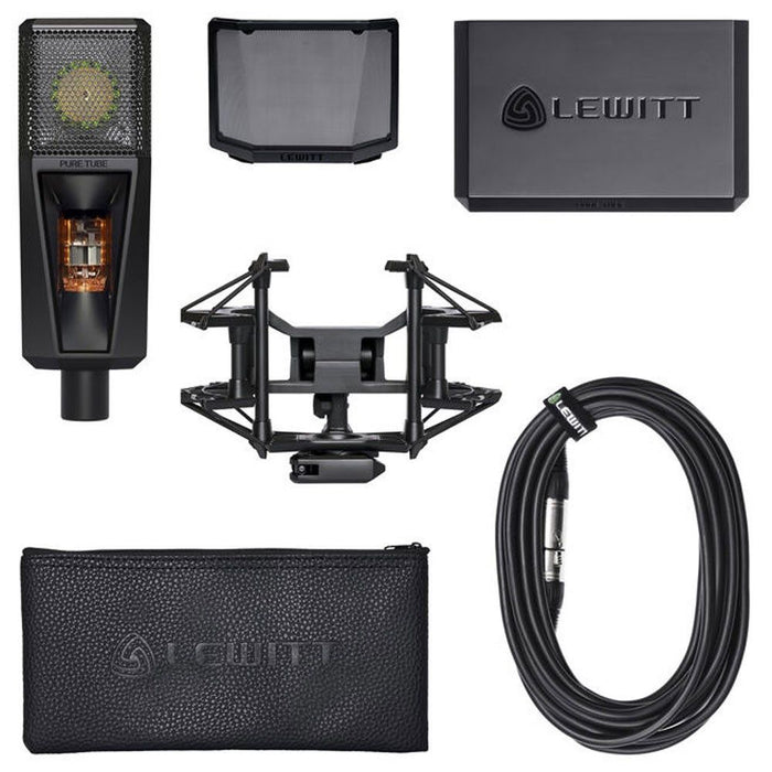 Lewitt | PURE TUBE Studio Set | w/ Shock Mount, Pop Filter, XLR Cable & Case (58/PURETUBE) - Gsus4