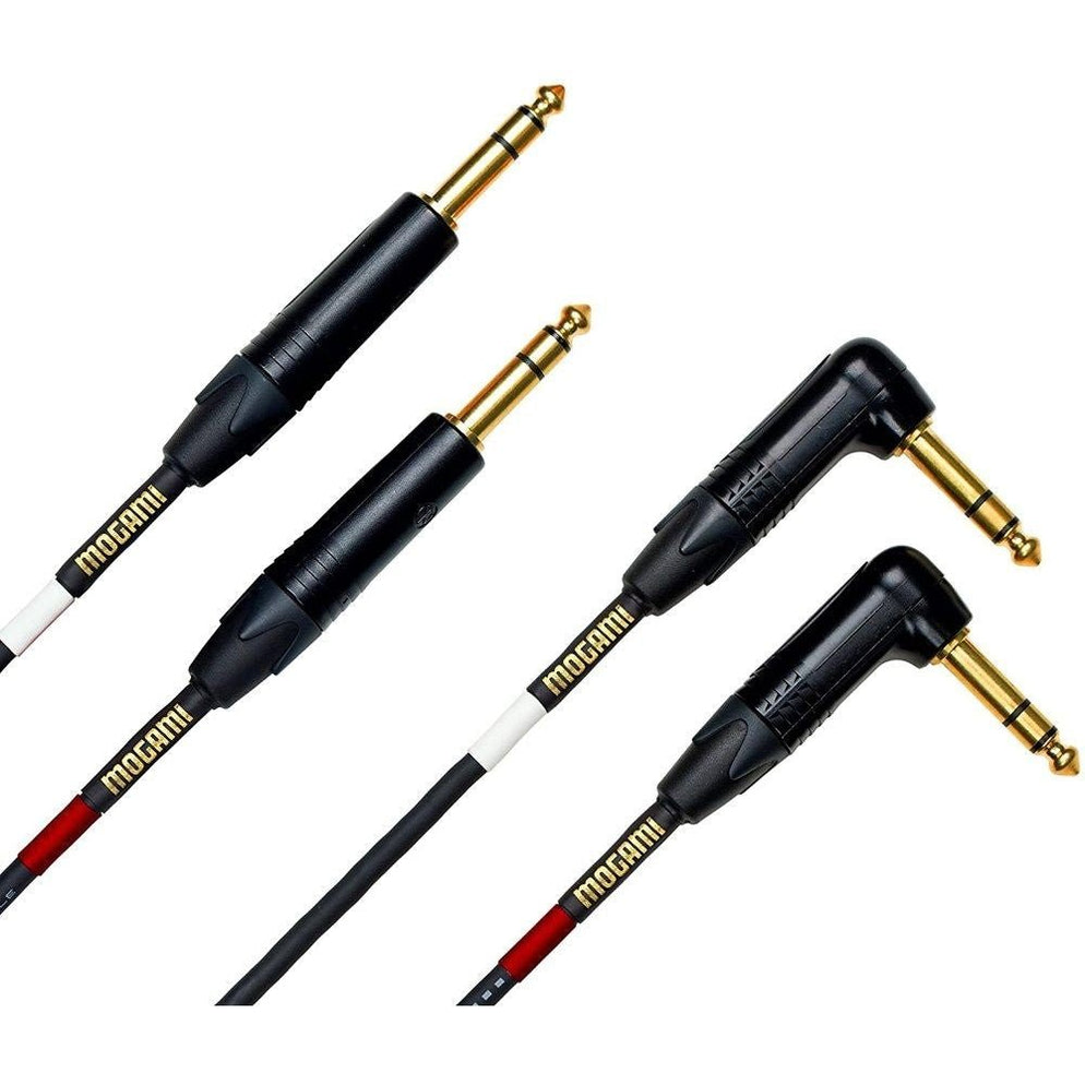 Mogami Gold Stereo Keyboard Balanced TRS-TRS Right-Angled Cable Set (6 ...