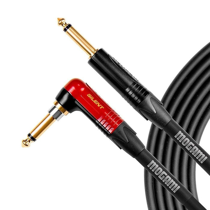 Mogami Platinum Right - Angle to Straight Guitar Cable w/ Silent Plug (12ft) (MOG-PLATINUM12SR) - Gsus4