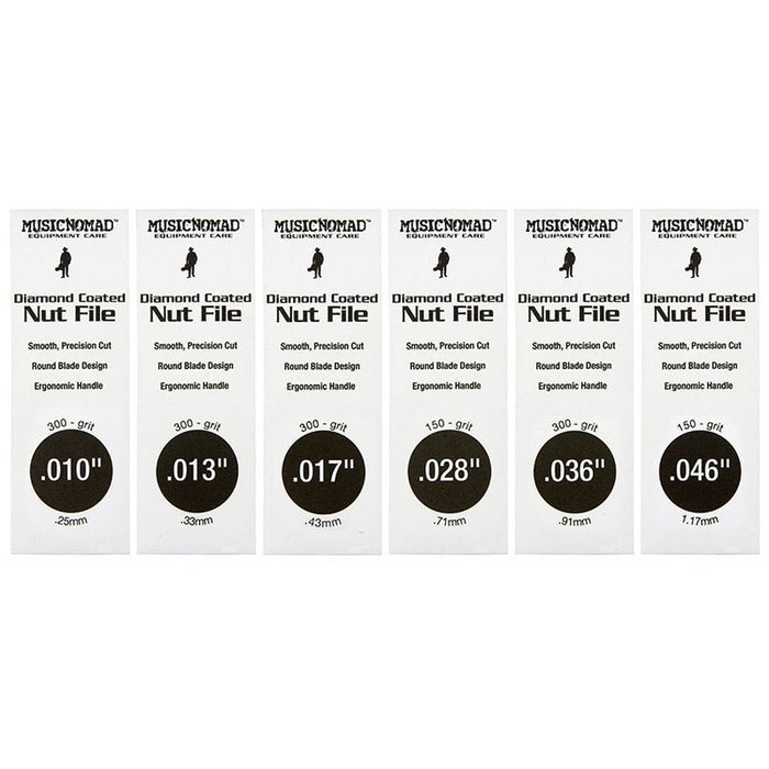 Music Nomad Electric Guitar Diamond Coated Nut File Set -Light Strings (6-Pce) (MN668) - Gsus4