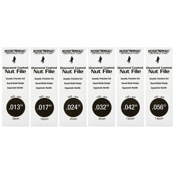 Music Nomad Electric Guitar Diamond Coated Nut File Set -Light/Medium Strings (6-Pce) (MN670) - Gsus4