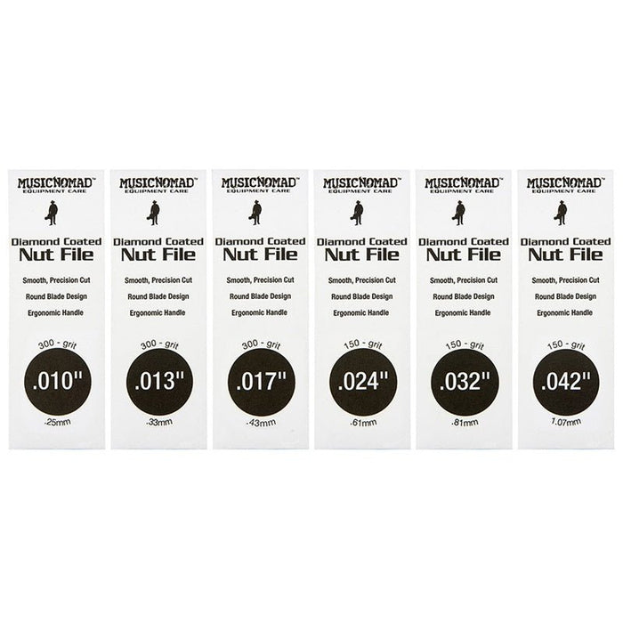 Music Nomad Electric Guitar Diamond Coated Nut File Set - Super Light Strings (6-Pce) (MN667) - Gsus4
