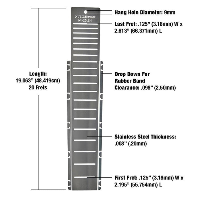 Music Nomad "Fret Shield" Fretboard Protector Guard for 25.34" Guitar Fret Scale (MN803) - Gsus4