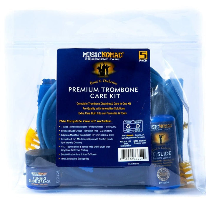 Music Nomad Premium Trombone Cleaning & Care Kit - 5 Pce (MN771) - Gsus4