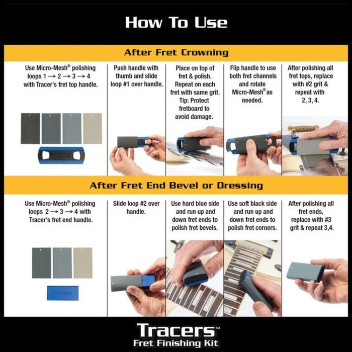 Music Nomad "TRACERS" Fret Finishing Kit (6-Pce) (MN860) - Gsus4