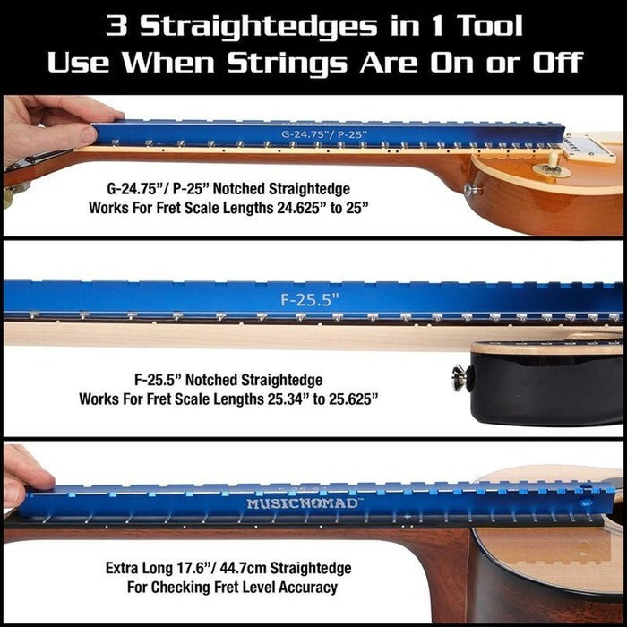 Music Nomad "Tri-Beam" 3 in 1 Dual Notched Straight Edge & Precision Straightedge (MN821) - Gsus4