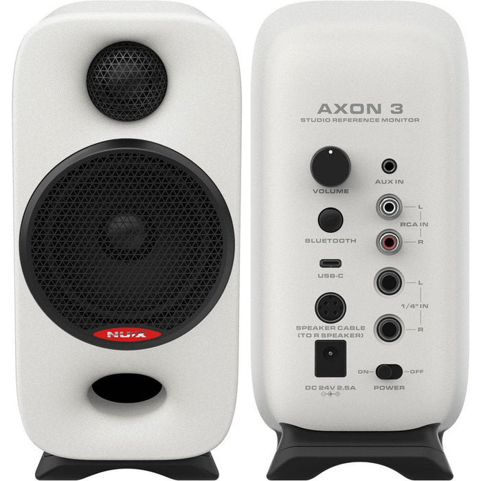 NUX Axon 3 Studio Reference Monitor Speakers in White (Pair) (NXNFM03WH) - Gsus4