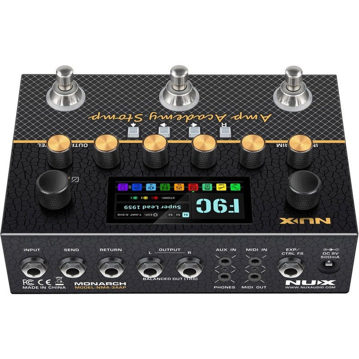 NUX Monarch Series Amp Academy 3-Footswitch Stomp Compact Modeler (NXNMA3) - Gsus4