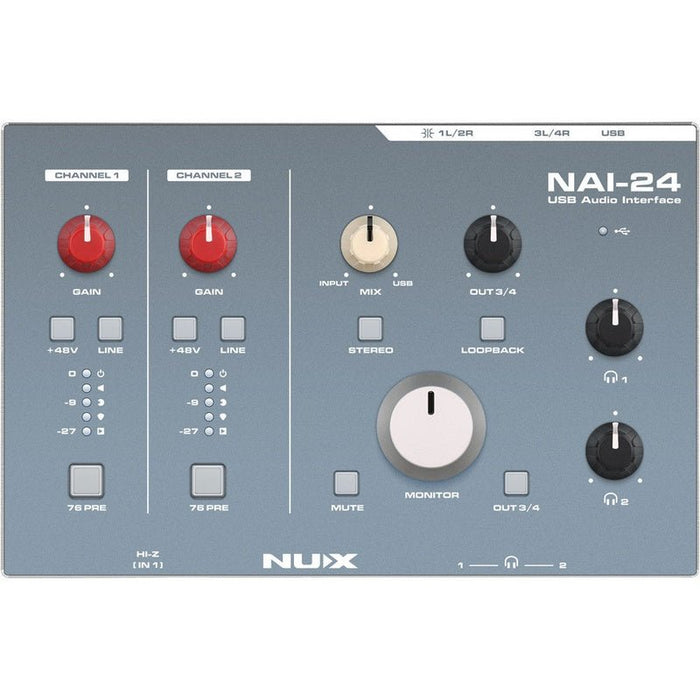 NUX NAI-24 Professional 2x4, 32-Bit/192kHz USB Audio Interface (NXNAI24) - Gsus4
