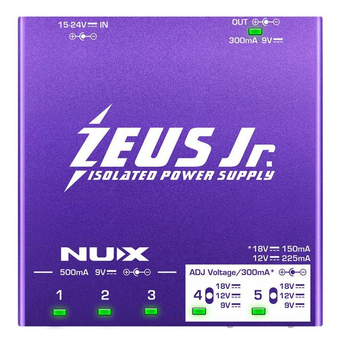 NUX Zeus Jr. Isolated Power Supply with Cables (NXZEUSJNR) - Gsus4