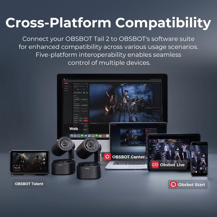 OBSBOT | TAIL 2 | AI - Powered PTZR NDI 4K Camera | w/ 5x Optical 12x Hybrid Zoom (OAB - 2305 - CW) - Gsus4