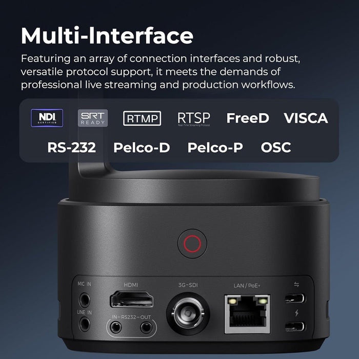 OBSBOT | TAIL 2 | AI - Powered PTZR NDI 4K Camera | w/ 5x Optical 12x Hybrid Zoom (OAB - 2305 - CW) - Gsus4