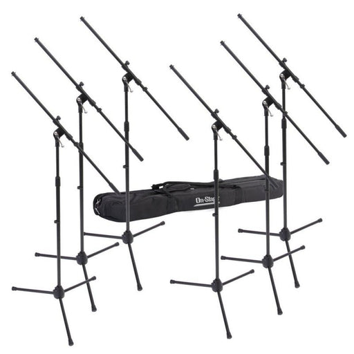 On Stage 6-Pack Microphone Boom Stands with Bag (OSMSP7706) - Gsus4