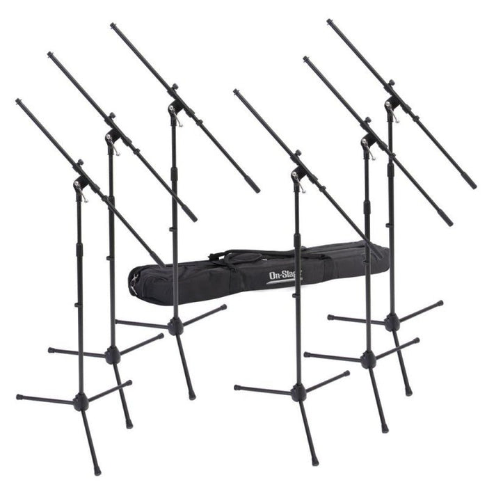 On Stage 6-Pack Microphone Boom Stands with Bag (OSMSP7706) - Gsus4