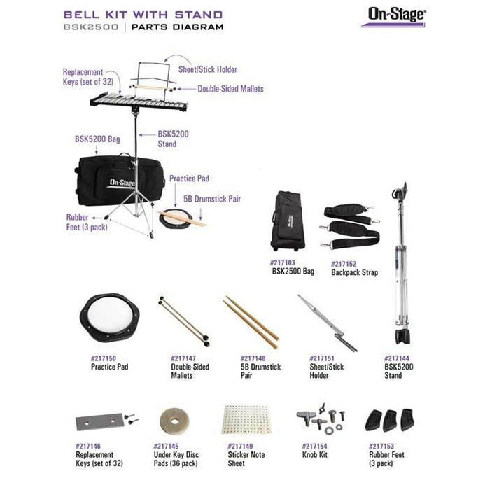 On Stage Bell Kit with Stand in Bag (BSK2500) - Gsus4
