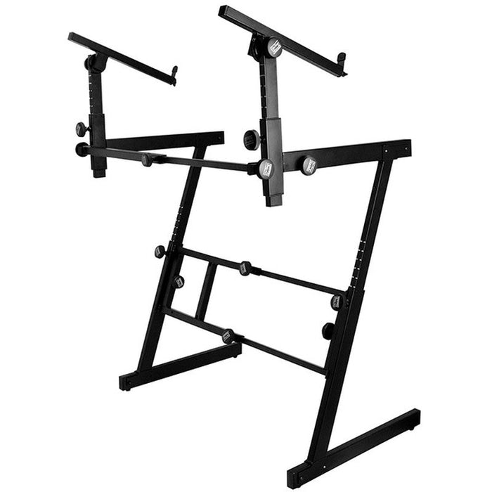 On Stage Pro Heavy Duty Folding Z-Style Multi-Use Stand with 2nd Tier (OSKS7365EJ) - Gsus4