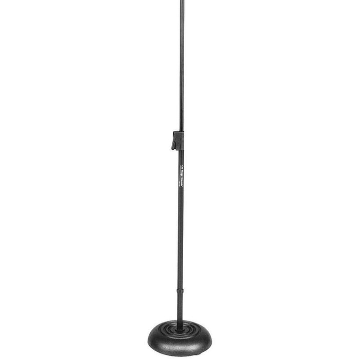 On Stage Straight Mic Stand with Quik-Release Trigger Clutch & Weighted Round Base (OSMS7201QRB) - Gsus4