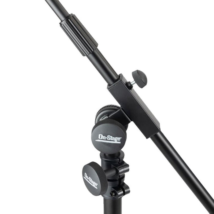 On Stage Tripod Studio Mic Boom with 7" Mini Boom Extension & Casters (OSSB96PLUS) - Gsus4