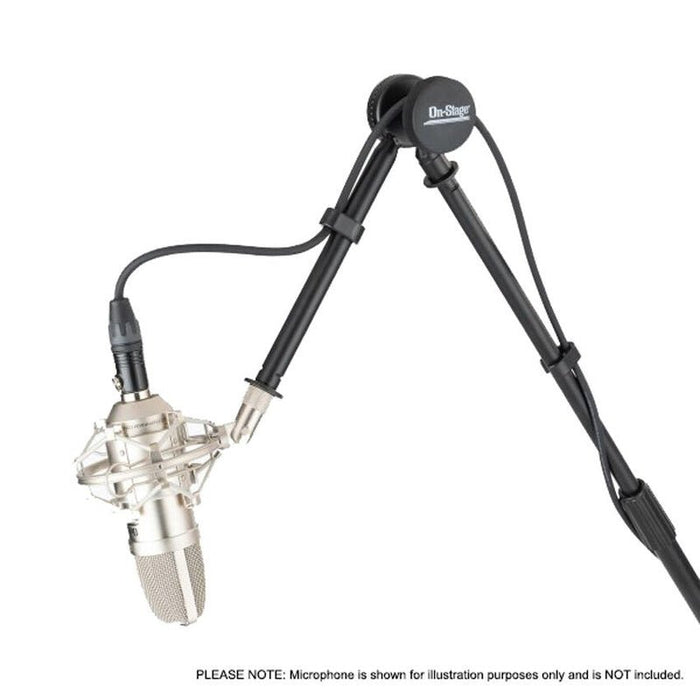 On Stage Tripod Studio Mic Boom with 7" Mini Boom Extension & Casters (OSSB96PLUS) - Gsus4