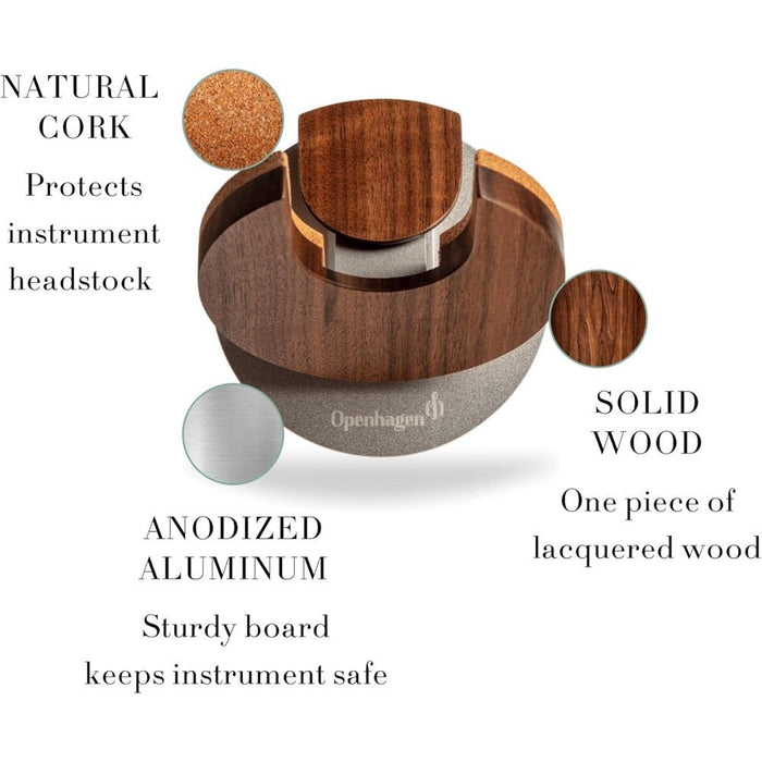 Openhagen | Collapsible Guitar Hanger Flat Wall Mount Bracket | For Electric | 60 mm | Walnut (HWE301WAL - Variant - 1) - Gsus4