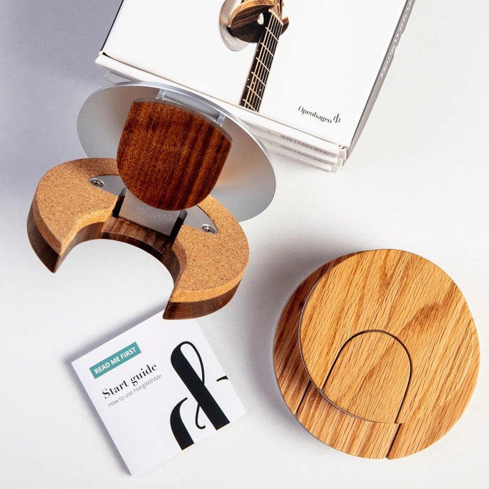 Openhagen | Collapsible Guitar Hanger Flat Wall Mount Bracket | For Electric | 60 mm | Walnut (HWE301WAL - Variant - 1) - Gsus4