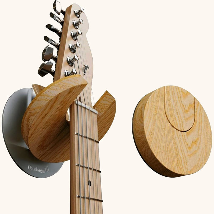 Openhagen | Guitar Hanger | Flat Wall Mount Bracket | For Electric | 60 mm | Oak (HWE301OAK - Variant - 1) - Gsus4
