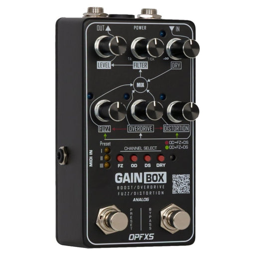 OPFXS Gain Box Analog Multi-Gain Boost + Overdrive + Fuzz + Distortion Pedal w/ MIDI (OPFXS-GAIN-BOX) - Gsus4