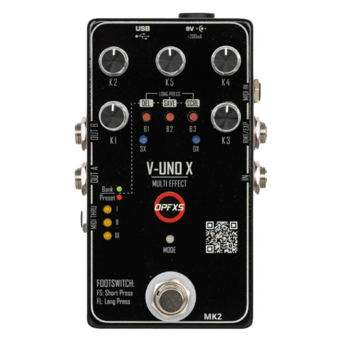 OPFXS V-UNO X MK2 Programmable Multi-Effect Guitar Pedal