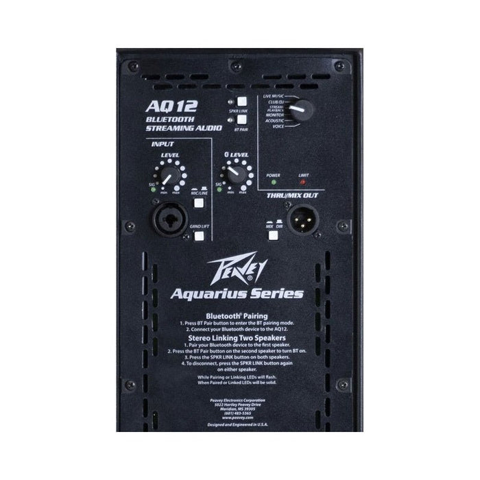 Peavey Aquarius Series "AQ12" Powered 1000W, Bi-Amped, 12" Loudspeaker with Bluetooth (PVAQ112) - Gsus4