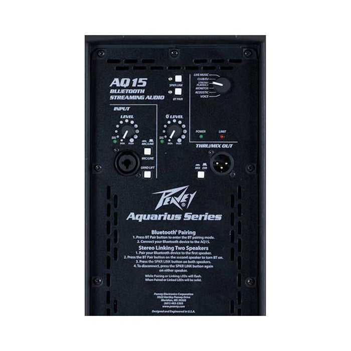 Peavey Aquarius Series "AQ15" Powered 1000W, Bi-Amped, 15" Loudspeaker with Bluetooth (PVAQ115) - Gsus4