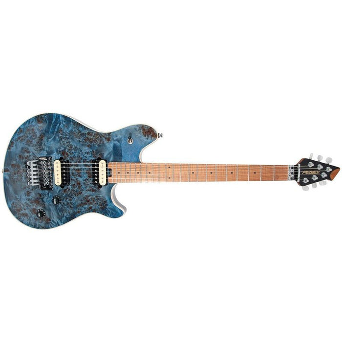 Peavey HP-2 Series Electric Guitar in Poplar Burl Transparent Blue Finish (PVHP2TRBLUE) - Gsus4